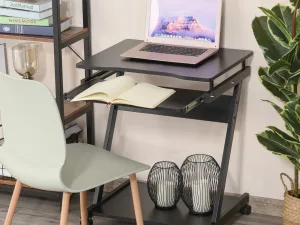 Birou cu suport pentru PC si tastatura, Negru