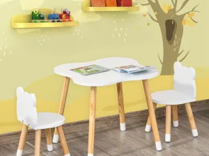 Set Masa & Scaun Lemn Copii – Pentru Joaca, Desen & Activitati