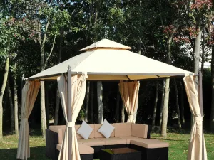 Foisor de Gradina Impermeabil 3 x 3m cu 4 Panouri Laterale Bej