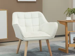 Fotoliu de design scandinav din lemn si catifea de culoare crem, pentru sufragerie sau birou, 67x61,5x71cm
