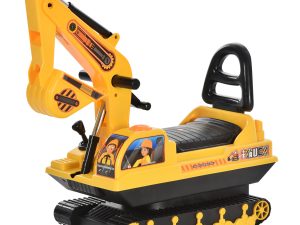 Excavator de jucarie pentru copii, 78x24x58,5cm, galben