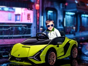 Masina Electrica Copii Lamborghini 12V – Verde cu Telecomanda