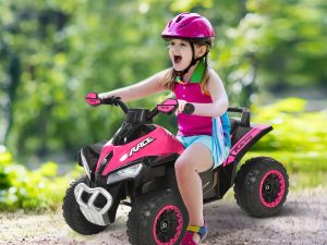 ATV Ride-On pentru Copii 18-36 Luni, Jucărie cu Împingere, Lumini și Sunete, Design Stabil și Interactiv