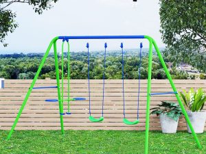 Set Leagăn de Grădină cu Balansoar și 2 Leagăne Simple, 280x140x178 cm, Verde