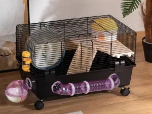 Cusca pentru Hamsteri – Cu Casuta, Tunel, Roata & 4 Roti