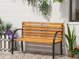 Banca de Gradina sau Terasa cu 2 locuri, in Otel 122L x 60L x 83Hcm