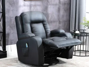 Fotoliu Masaj & incalzire – 8 Zone, Piele Eco, inclinabil 150°