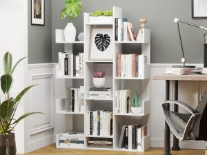 Biblioteca Tip Copac 13 Rafturi – Lemn 96×30×150 cm