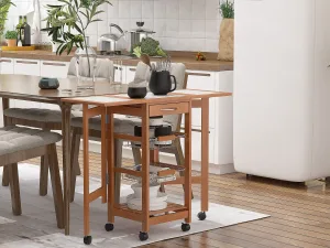 Carucior de bucatarie cu 6 roti, 91x37x75cm, Maro