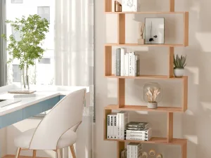 Biblioteca cu 6 rafturi, design modern, 80x23x192cm , Maro
