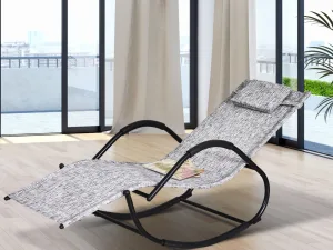 Sezlong Scaun Balansoar Gravitatie Zero 160x61x79cm Gri
