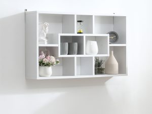 Biblioteca cu rafturi, pentru perete 85x47.5x14.5cm , Alb
