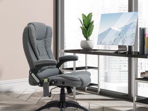 Fotoliu Relax cu 6 Zone de Masaj, Spătar Reglabil și Design Ergonomic, Gri