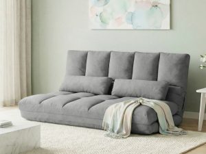 Canapea de Podea, Pliabila 130 cm, Perfect pentru Familie, Gri