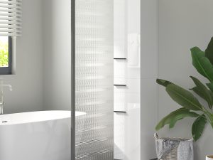 Coloană de Baie Modernă cu Sertar, 2 Dulapuri, 2 Uși și Rafturi Reglabile, Mobilier de Baie, 34x34x190 cm, Alb