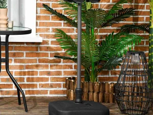 Baza pentru Umbrela de Gradina de Umplut cu Apa si Nisip,HDPE, Negru, 46x45x26cm