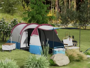 Cort de Camping pentru 2-3 Persoane, Cort Tunel, 420x200x150cm , Tricolor