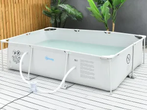 Piscina de Gradina, Filtru din otel/PVC, 292x190x75cm, Gri