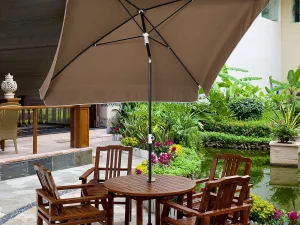 Umbrela patrata de Extern rezistenta la razele UV 200x200cm, Cafea