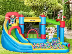 Castelul gonflabil pentru copii 5 in 1 , cu sac de transport pentru pompa,pentru copii de 3-8 ani, 3,9 x 3 x 2 m